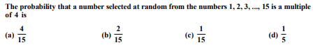 The probability that a number selected at random from the numbers